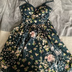 floral green dress